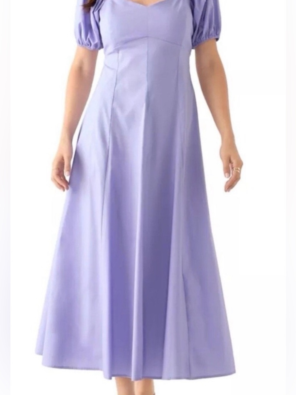 Maison Tara Lilac Puff-Sleeve A-Line Dress - Women’s size 16 summer vacation - Picture 1 of 9